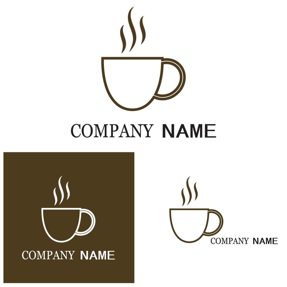 Disegno dell & # 39; icona di vettore del modello di logo della tazza di caffè