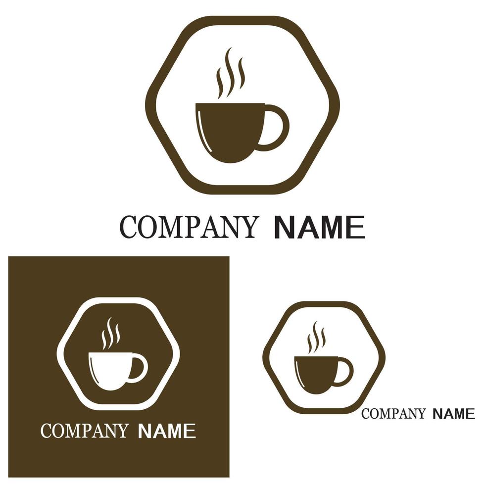 Disegno dell & # 39; icona di vettore del modello di logo della tazza di caffè