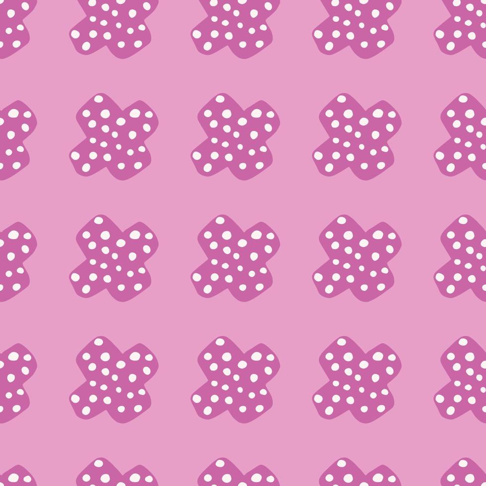 doodle più segno wallpaper.hand disegnato carino croce senza cuciture su sfondo rosa. vettore