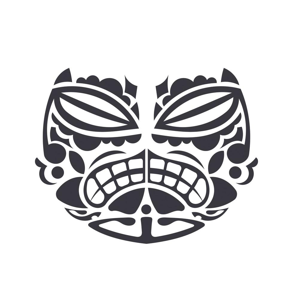 modello di maschera della cultura maori e polinesiana. faccia stile tatuaggio tribale polinesiano. fatto a mano. illustrazione vettoriale. vettore