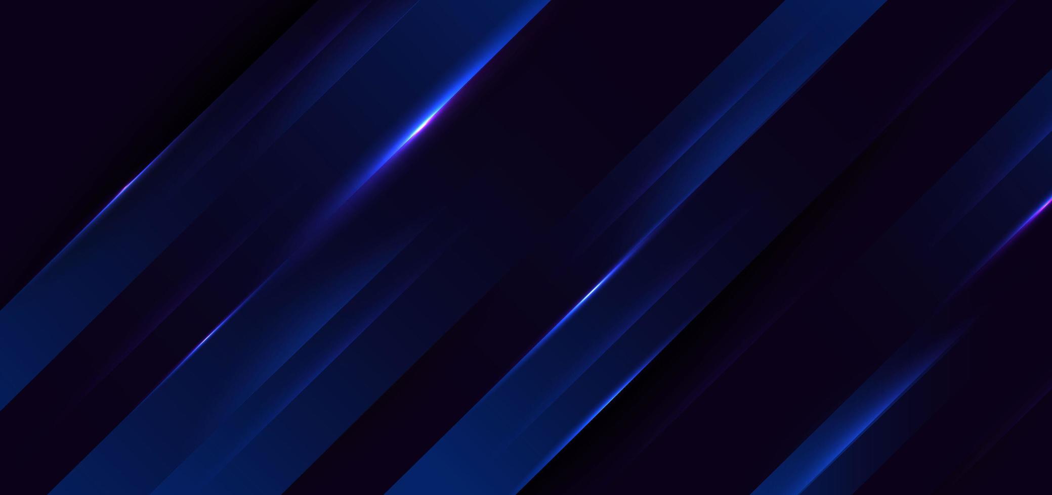 astratto moderno blu scuro elegante diagonale su sfondo scuro con illuminazione. vettore