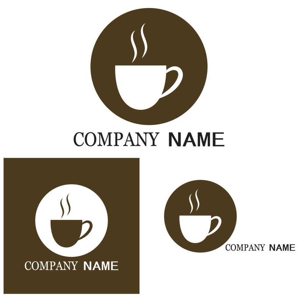 Disegno dell & # 39; icona di vettore del modello di logo della tazza di caffè