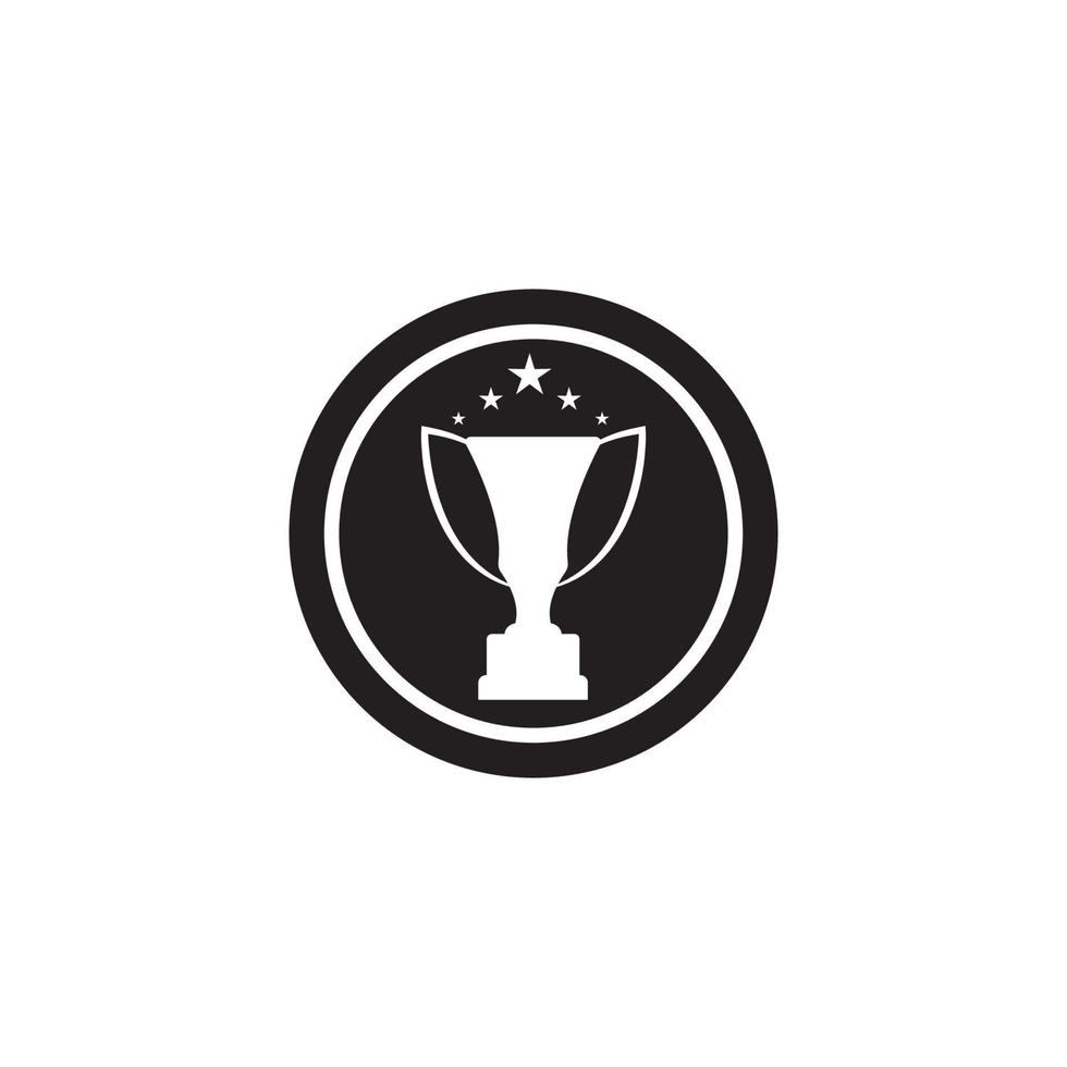 icona del logo del vettore del trofeo. icona del logo del trofeo dei campioni per il modello del logo del premio del vincitore