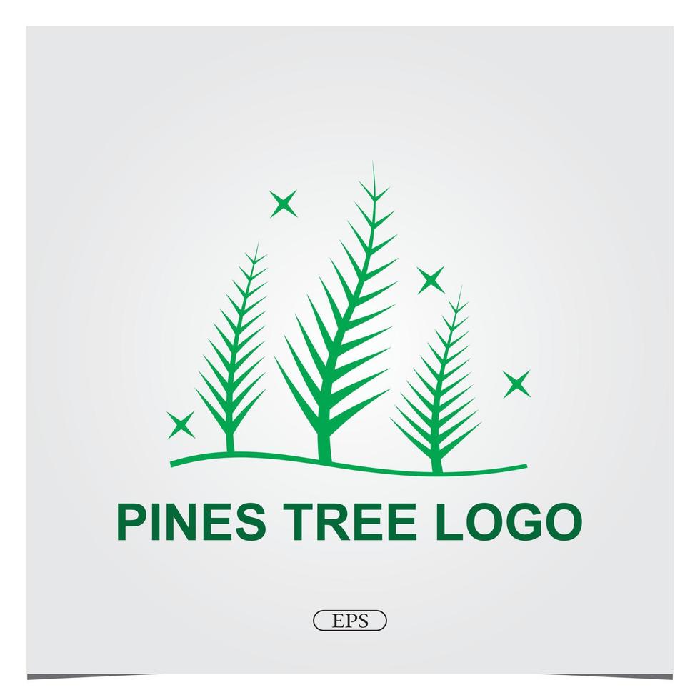 logo dell'albero di pini premium elegante modello vettoriale eps 10