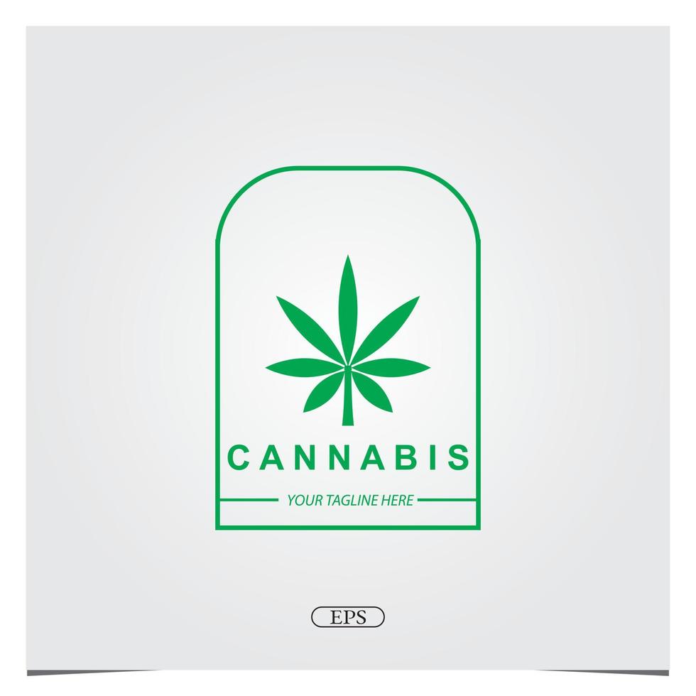 logo verde cannabis premium elegante modello vettoriale eps 10