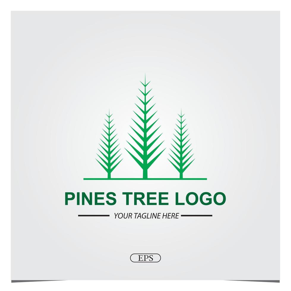 logo dell'albero di pini premium elegante modello vettoriale eps 10