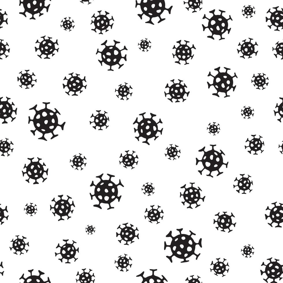modello senza cuciture del virus. sfondo con illustrazione del nuovo sfondo del coronavirus 2019-ncov. design medico ornamentale covid-19. struttura astratta delle mattonelle del batterio. vettore
