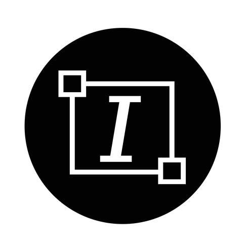 Icona di lettera di modifica del carattere del testo in corsivo vettore
