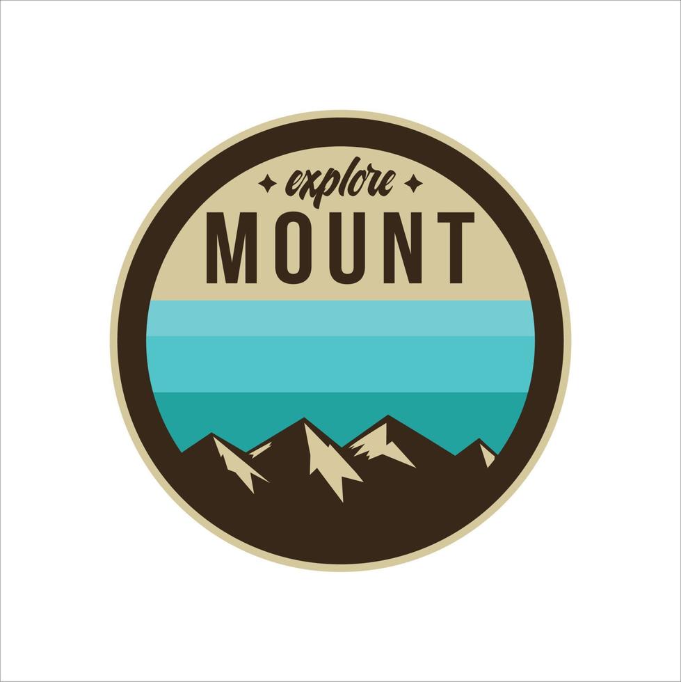 semplice logo avventura in campeggio in montagna e natura. vettore