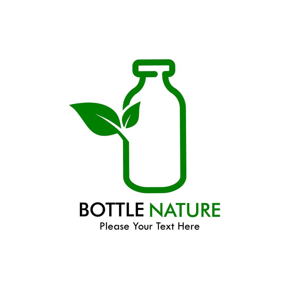 illustrazione del modello di logo della natura della bottiglia vettore