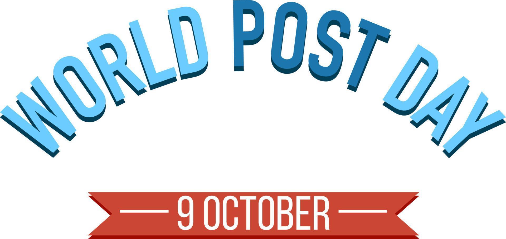 giornata mondiale della posta il 9 ottobre banner vettore