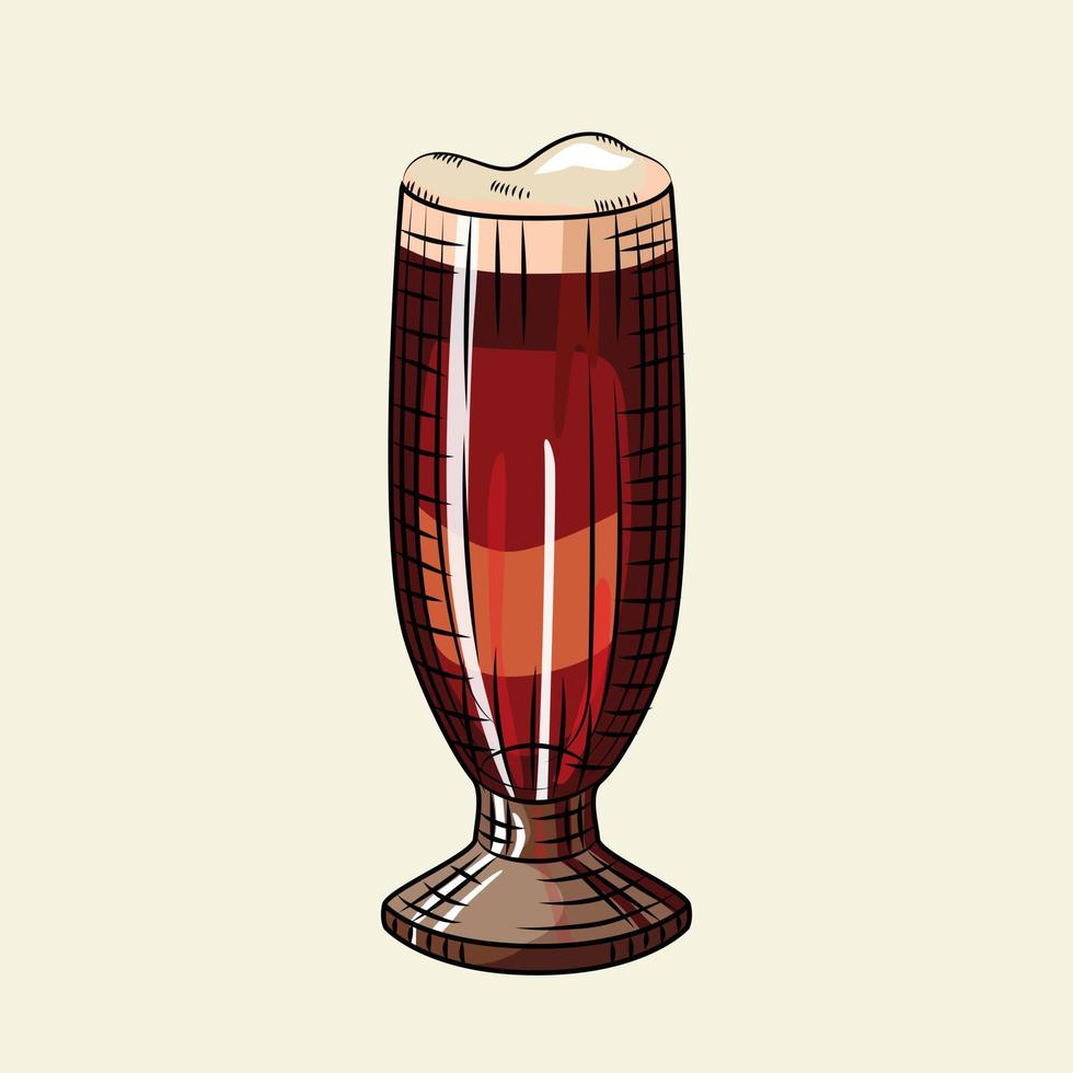 bicchiere di birra con schiuma isolata su sfondo chiaro. poster di bevande alcoliche. vettore