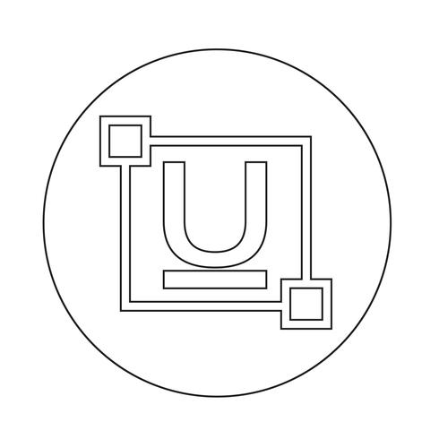 ubderline Icona di testo modificare l&#39;icona della lettera vettore