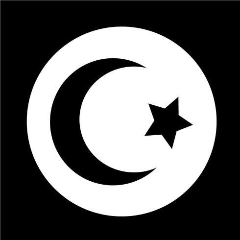 Icona a mezzaluna di Islam Star vettore