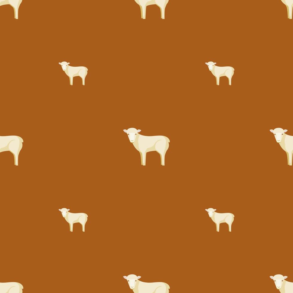 modello senza cuciture di pecore. animali domestici su sfondo colorato. illustrazione vettoriale per il tessile.