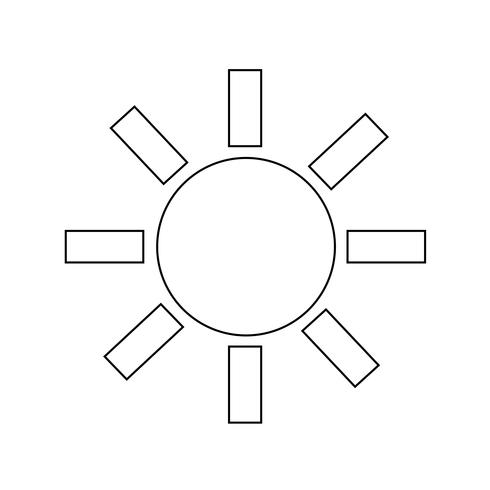 Segno dell&#39;icona del sole vettore