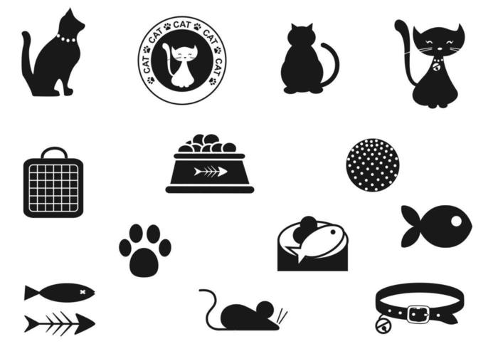 pacchetto di icone vettoriali di gatto