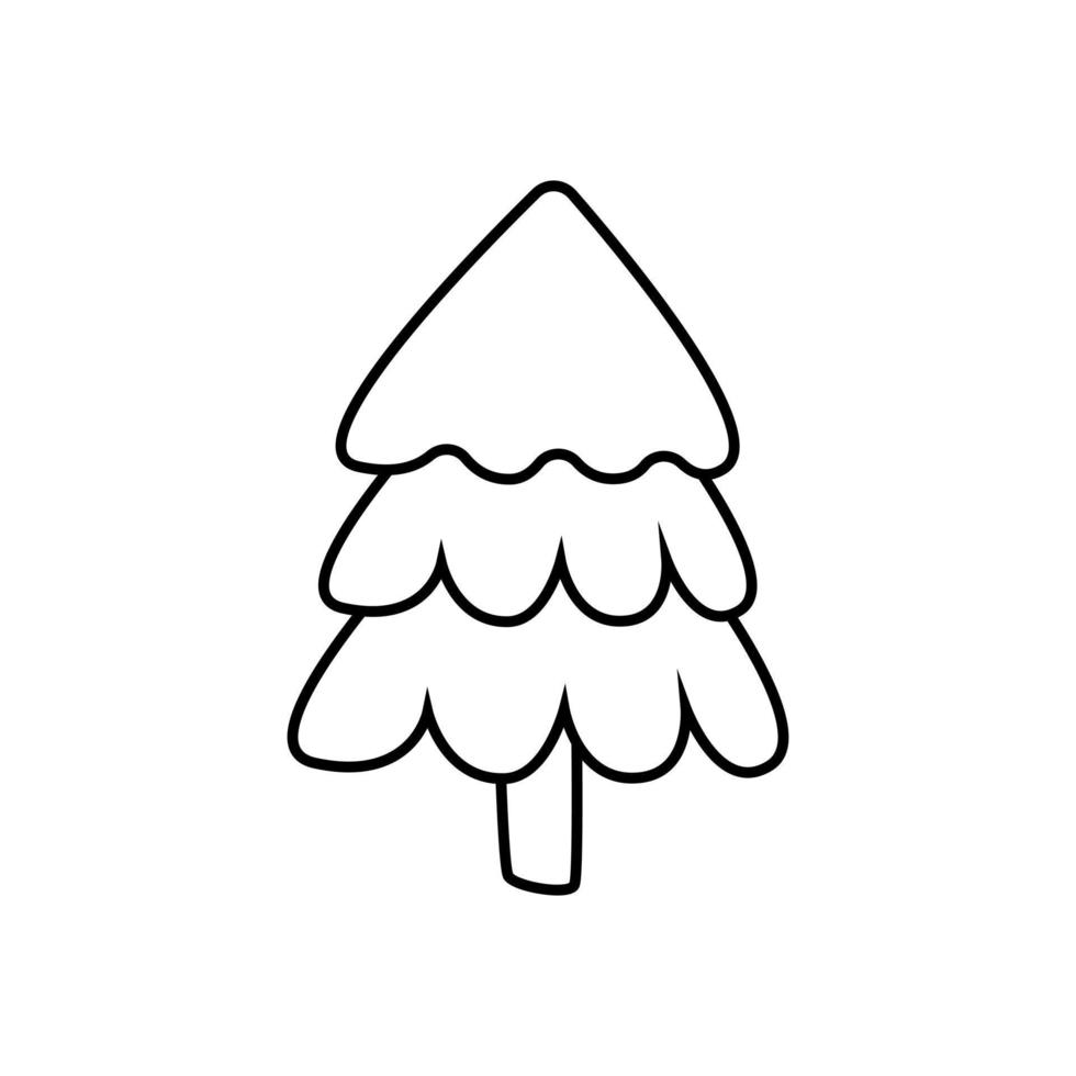 semplice albero segno isolato su sfondo bianco. icona di abete nel simbolo di stile del contorno. vettore