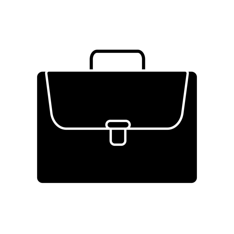 icona della valigetta glifo.pulsante della borsa della scuola. simbolo della cassa dell'ufficio. vettore