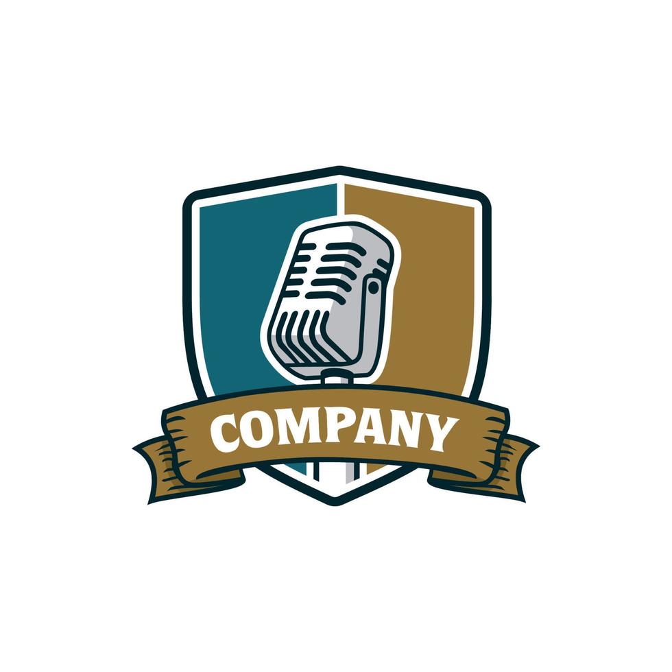 logo del microfono, vettore del logo vocale