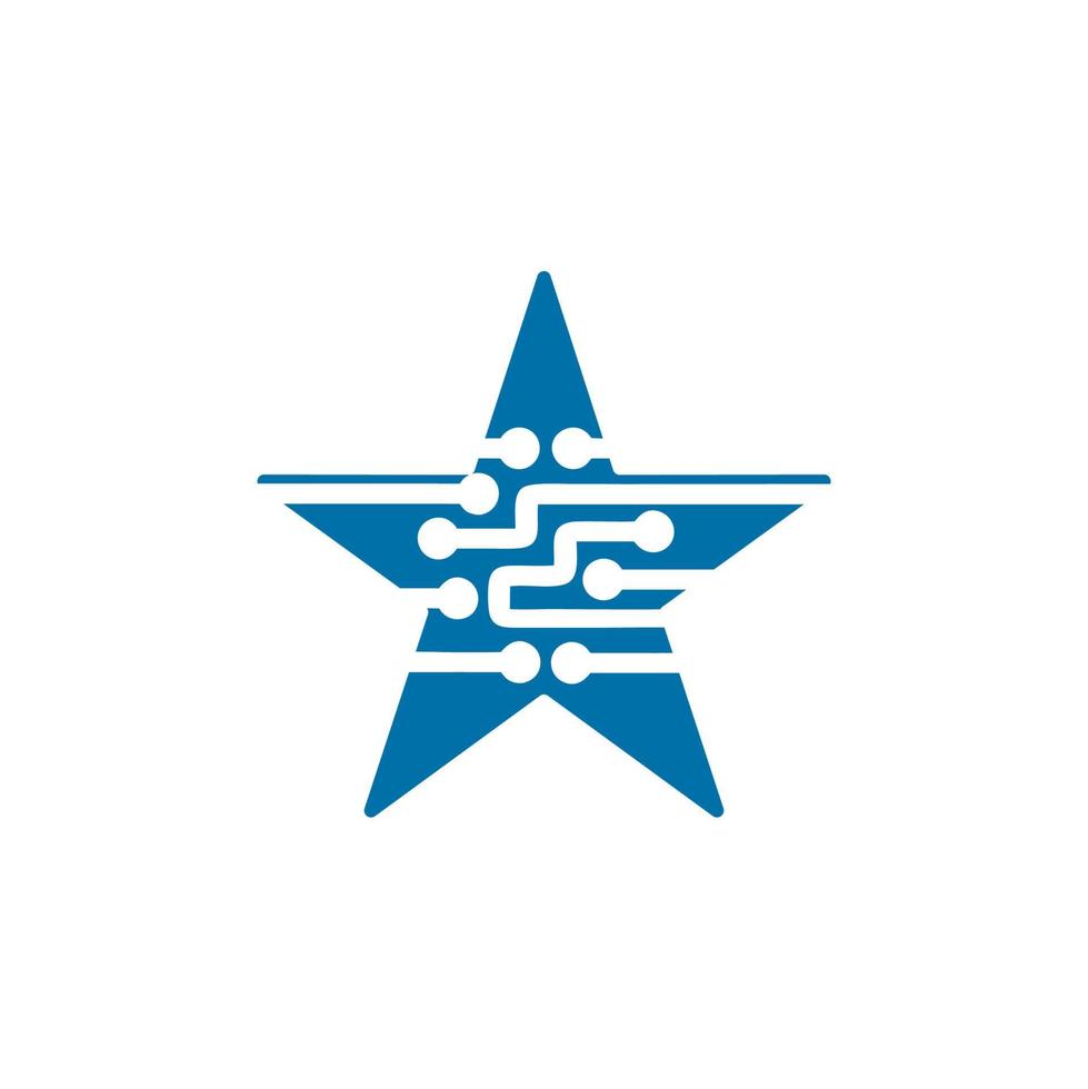 logo stella digitale, logo tecnologia stella vettore