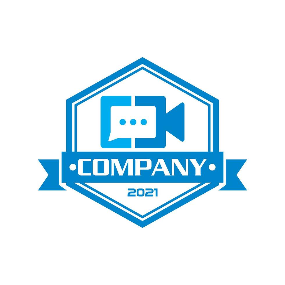 logo della chat video, vettore del logo della tecnologia