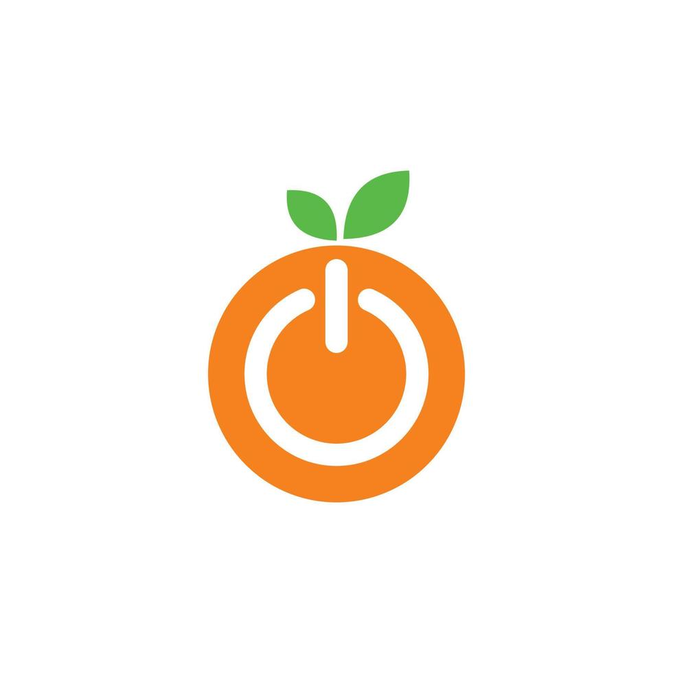 logo power fruit, logo fruit tech vettore
