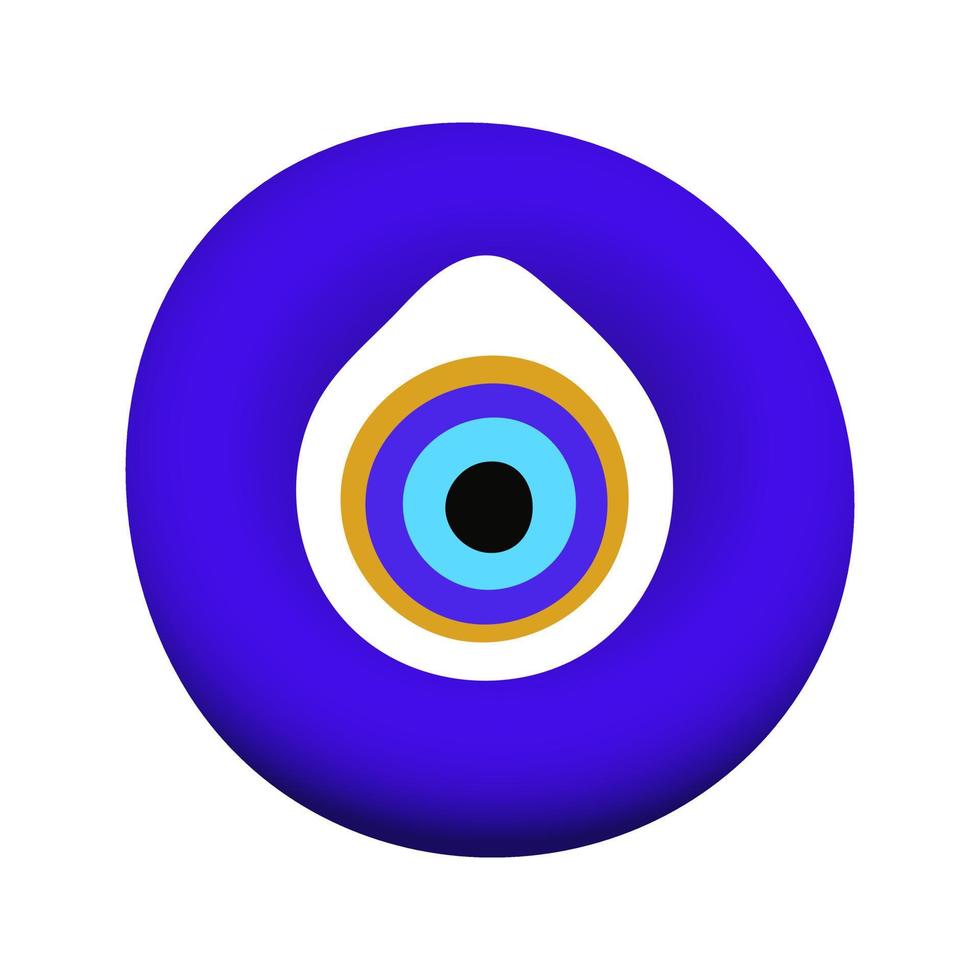 blu orientale malocchio simbolo amuleto stile piatto design illustrazione vettoriale. vettore