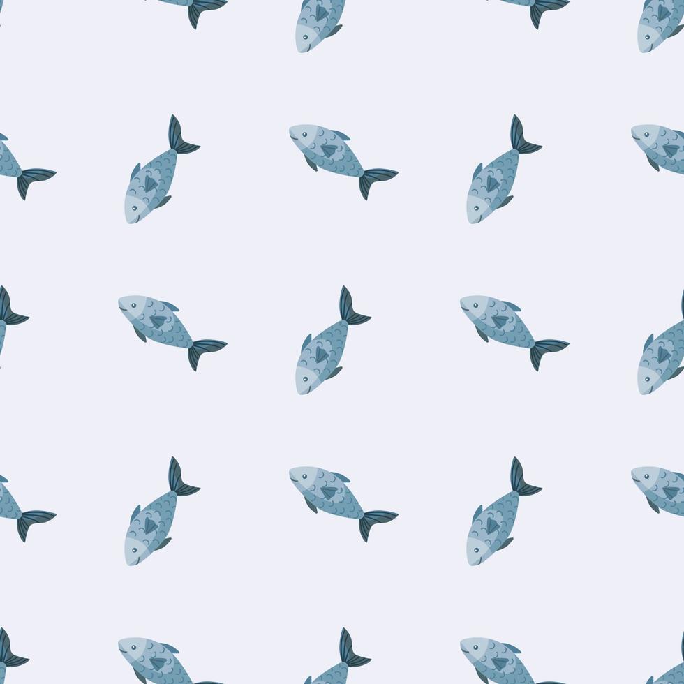 pesce senza cuciture su sfondo grigio. ornamento minimalista con animali marini. vettore
