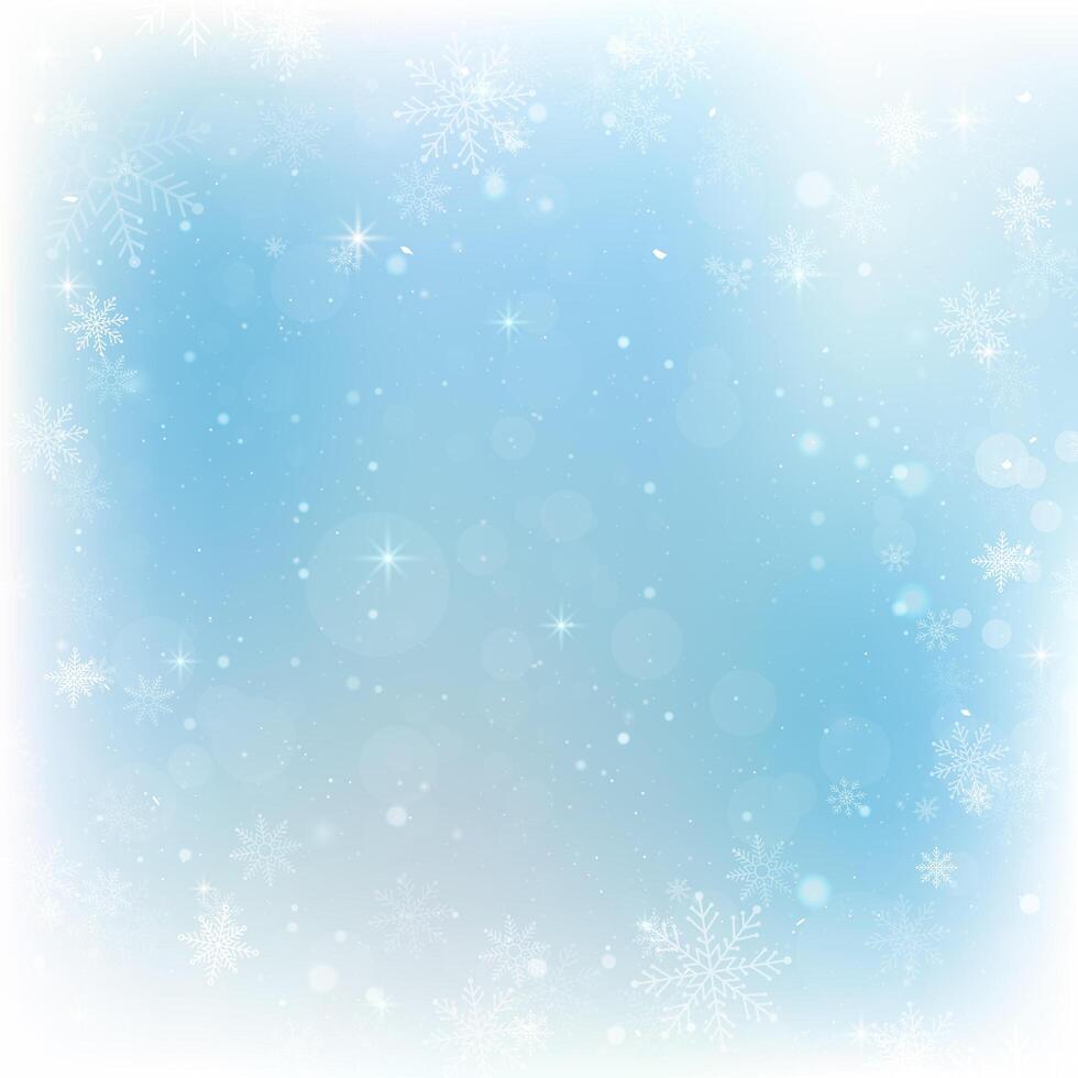 Priorità bassa astratta di natale con i fiocchi di neve. Sfondo blu elegante inverno vettore