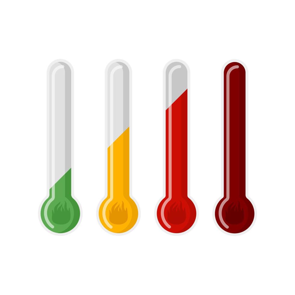 icona termometro indicatore il grado di nitidezza del piatto isolato su sfondo bianco. adesivo per menu ristorante in stile piatto. vettore