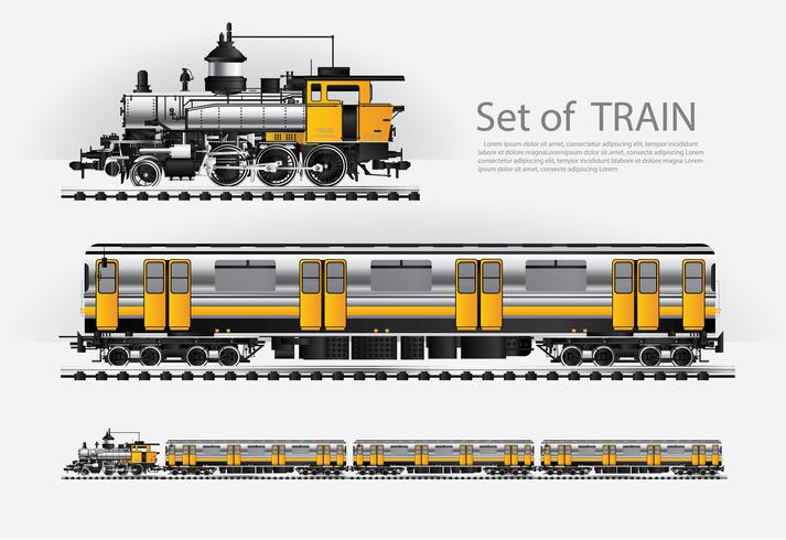 Treno merci su una ferrovia Illustrazione vettoriale