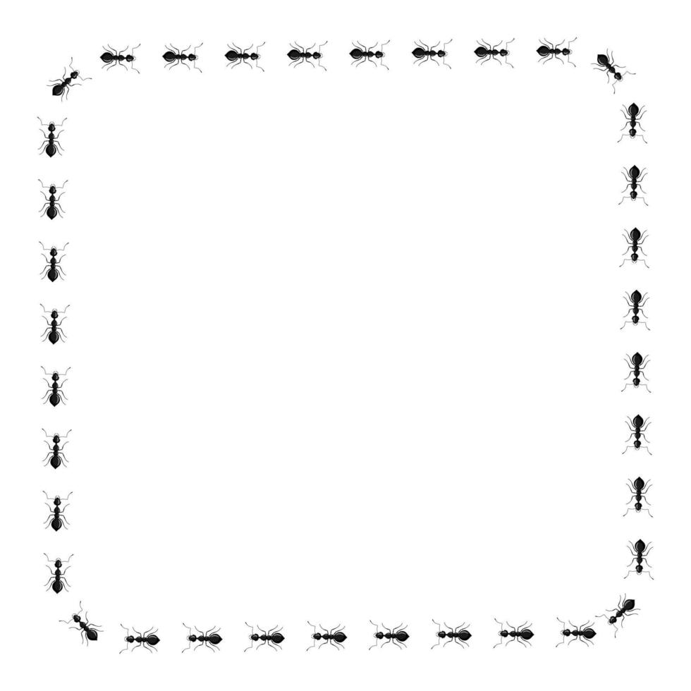 formiche quadrate isolate su sfondo bianco. carattere di insetti vettoriali in stile piatto per l'illustrazione di libri.
