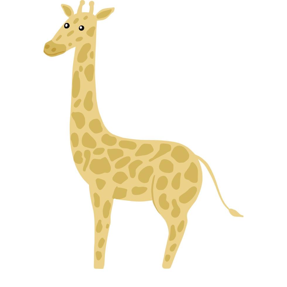 giraffa a figura intera isolato su sfondo bianco. simpatico personaggio di safari in punti fantasia. vettore