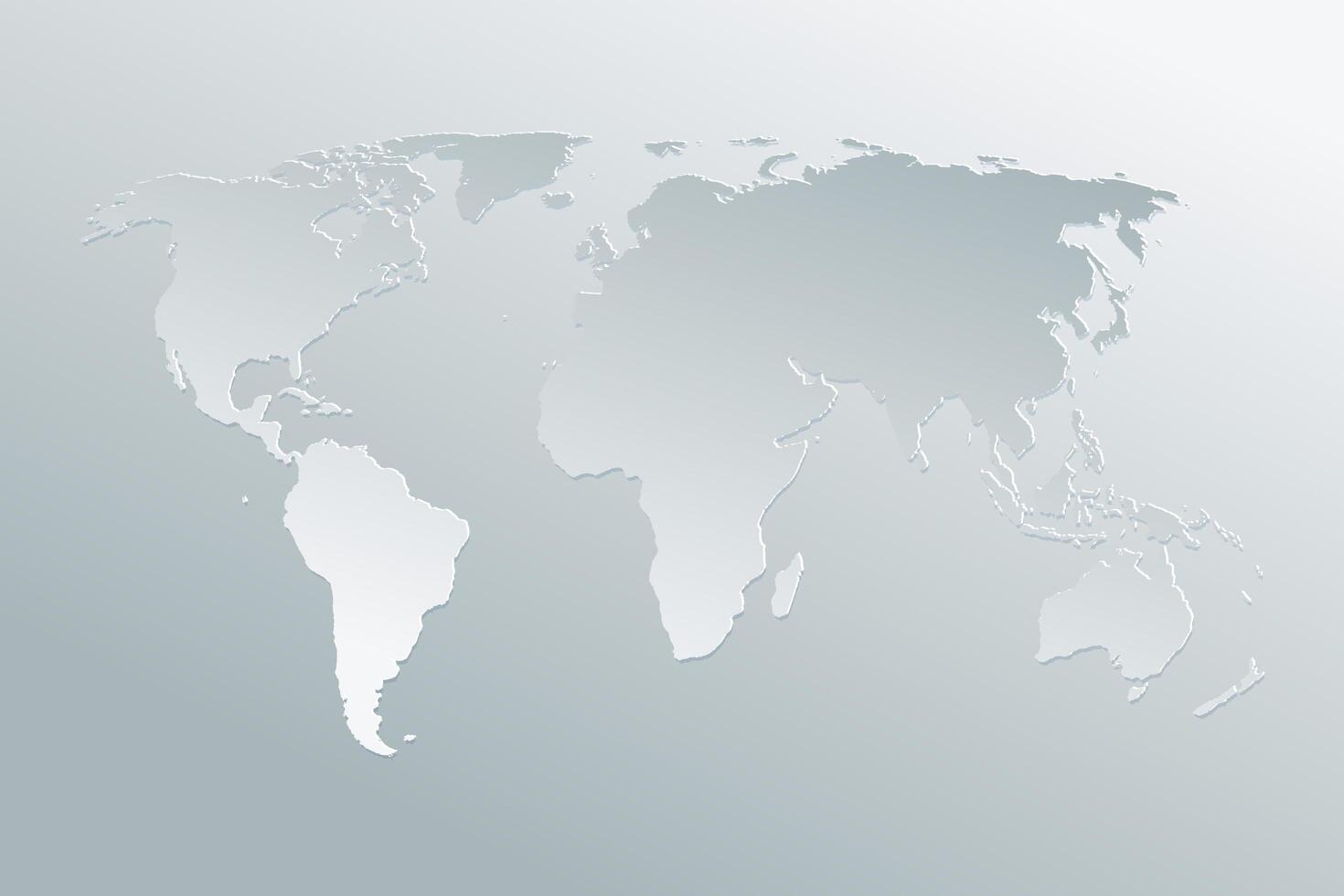 Mappa di carta politica del mondo su uno sfondo grigio. Mappa del mondo dell&#39;arte della carta. vettore