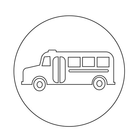 Icona di scuolabus vettore