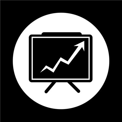 Icona di presentazione grafico crescente vettore