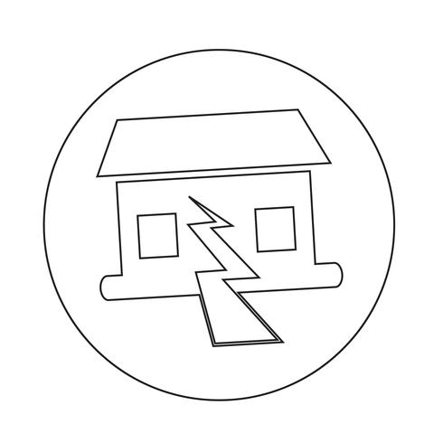 Icona del simbolo del terremoto vettore