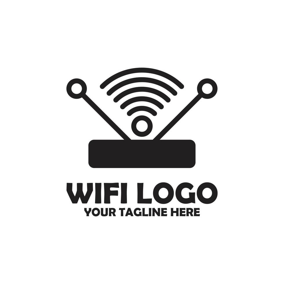 Wi-Fi icona design moderno in bianco e nero vettore