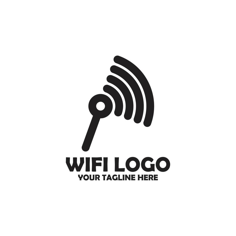 Wi-Fi icona design moderno in bianco e nero vettore