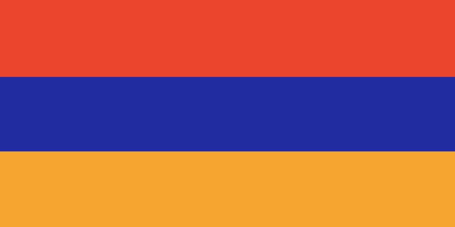 bandiera armena. colori e proporzioni ufficiali. bandiera nazionale armena. vettore