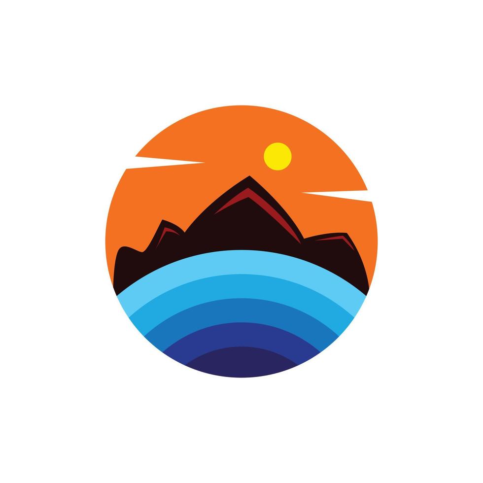 design moderno del logo della spiaggia vettore