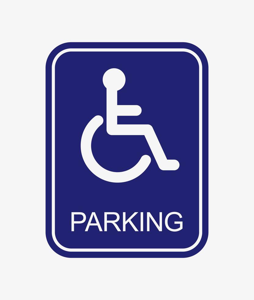 cartello parcheggio per disabili. illustrazione vettoriale. simbolo di handicap vettore