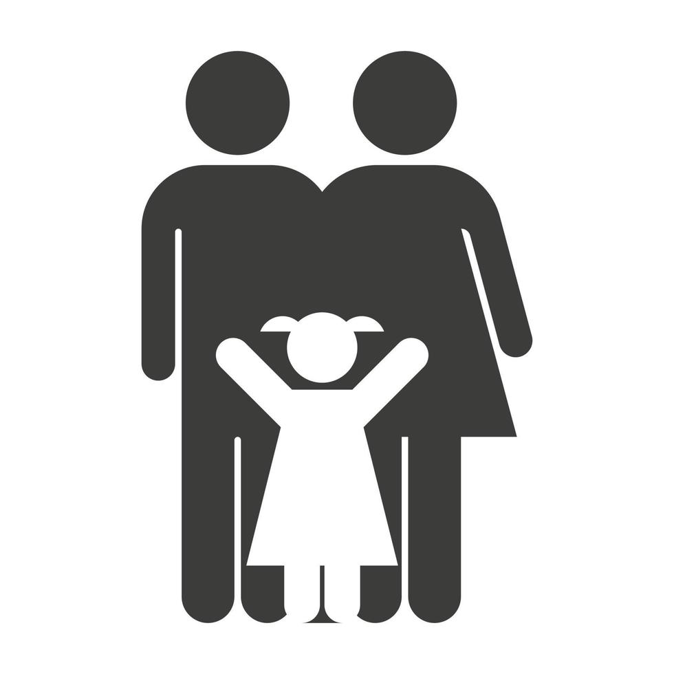 genitori e un'icona figlia. illustrazione vettoriale di famiglia isolata su sfondo bianco.
