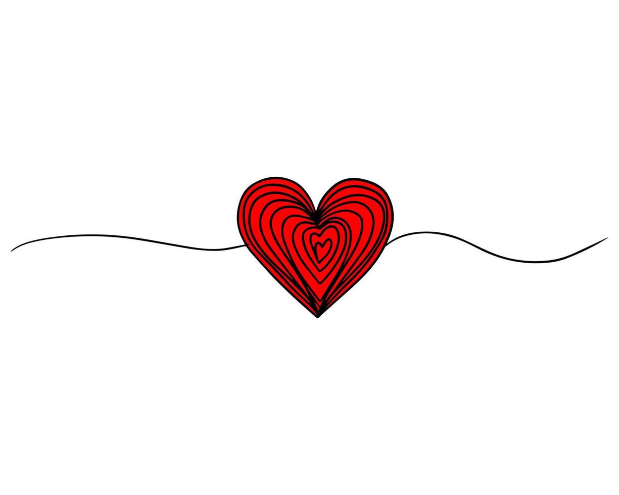 aggrovigliato grungy rotondo scarabocchio disegnato a mano cuore con linea sottile, forma divisoria. illustrazione vettoriale isolato su sfondo bianco.