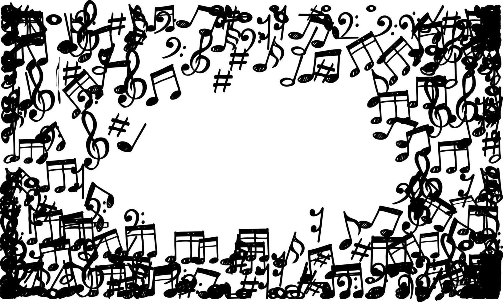 doodle note musicali pattern di sfondo. musicale astratto su sfondo bianco. vettore