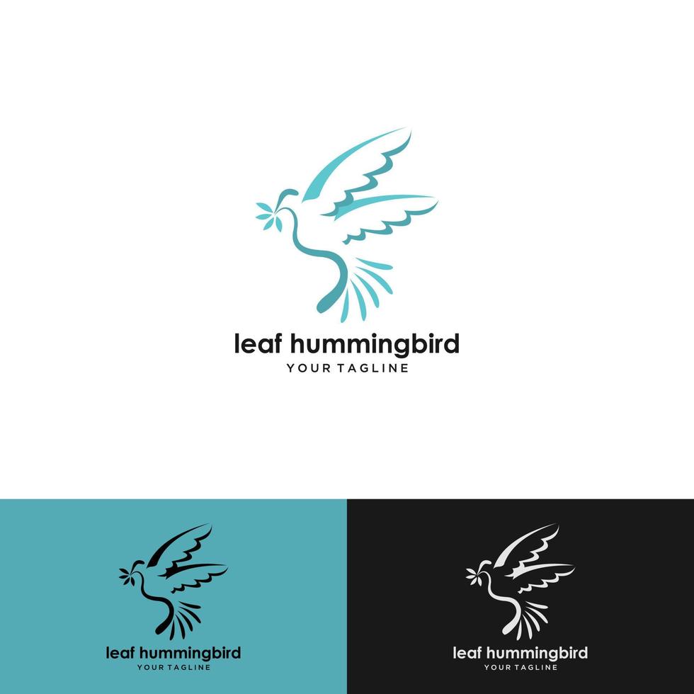 disegno dell'icona logo linea colibrì vettore