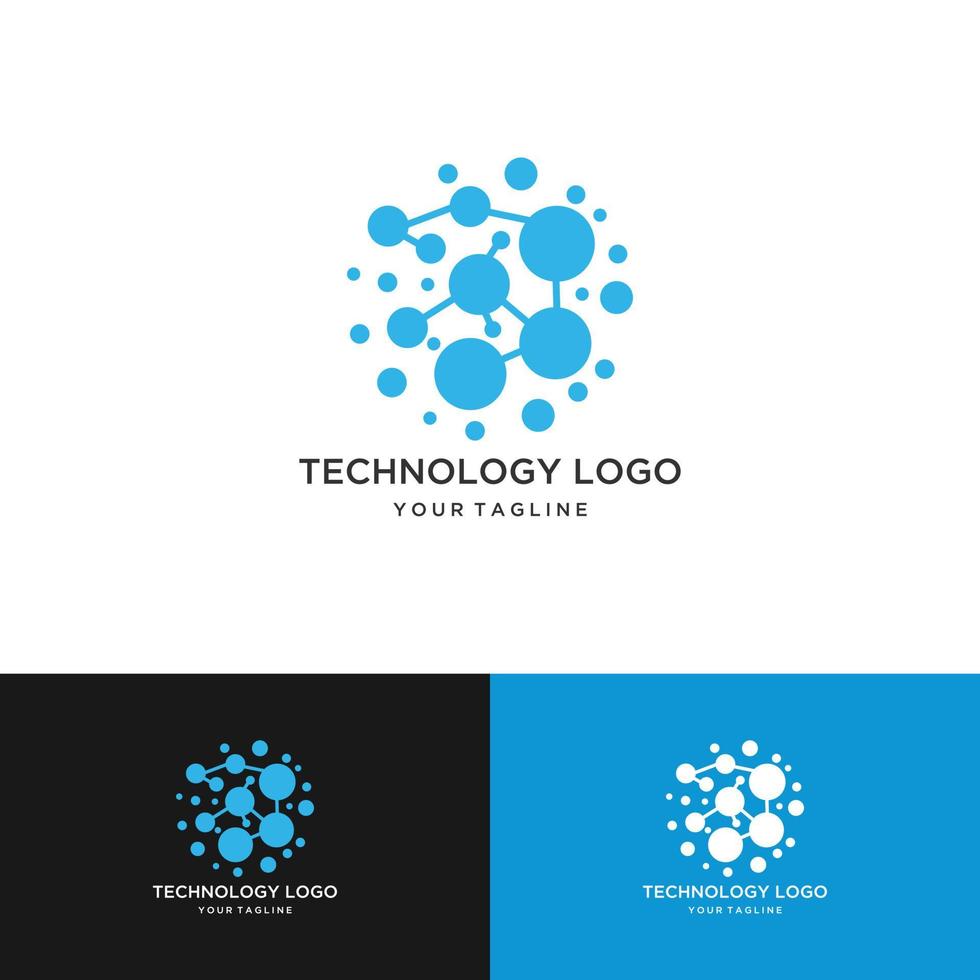vettore di logo di tecnologia. simbolo della scienza.