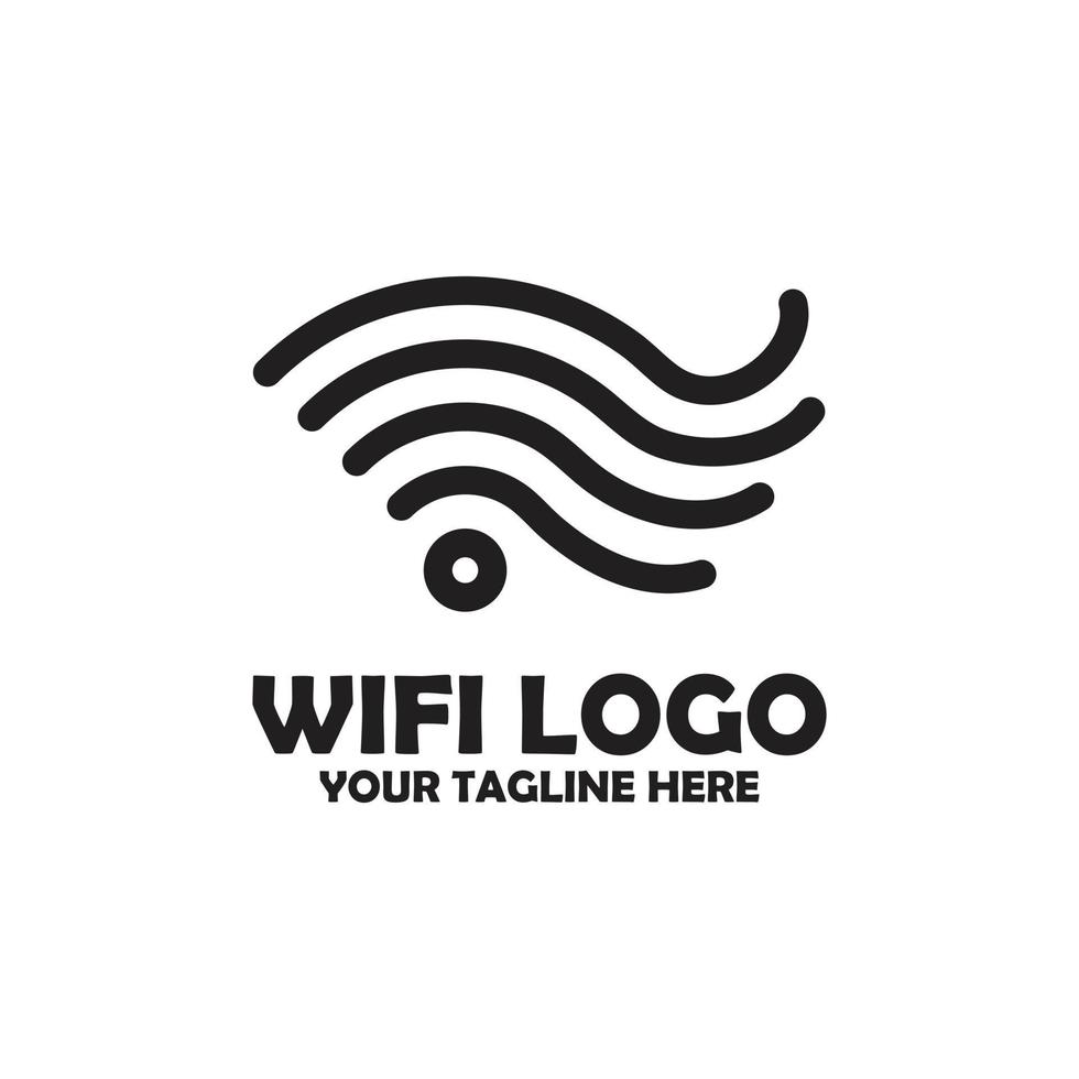 Wi-Fi icona design moderno in bianco e nero vettore