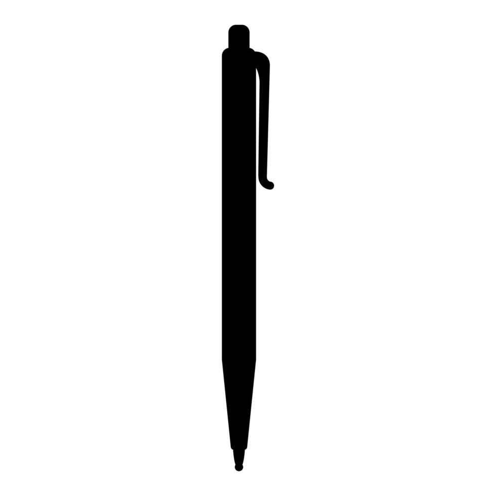 penna a sfera icona colore nero illustrazione vettoriale immagine stile piatto